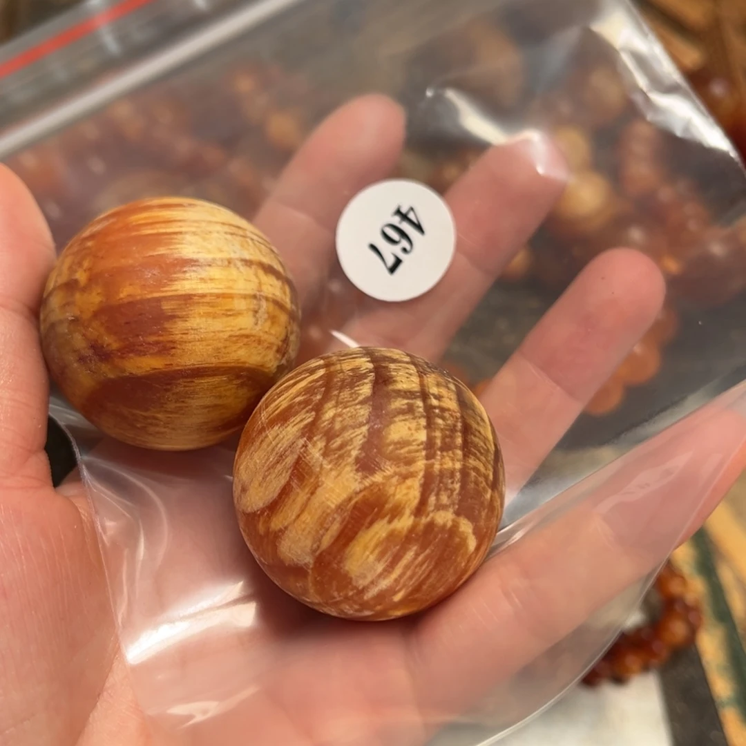 浪***使手串/手链松木（琥珀木）467冰裂处理价