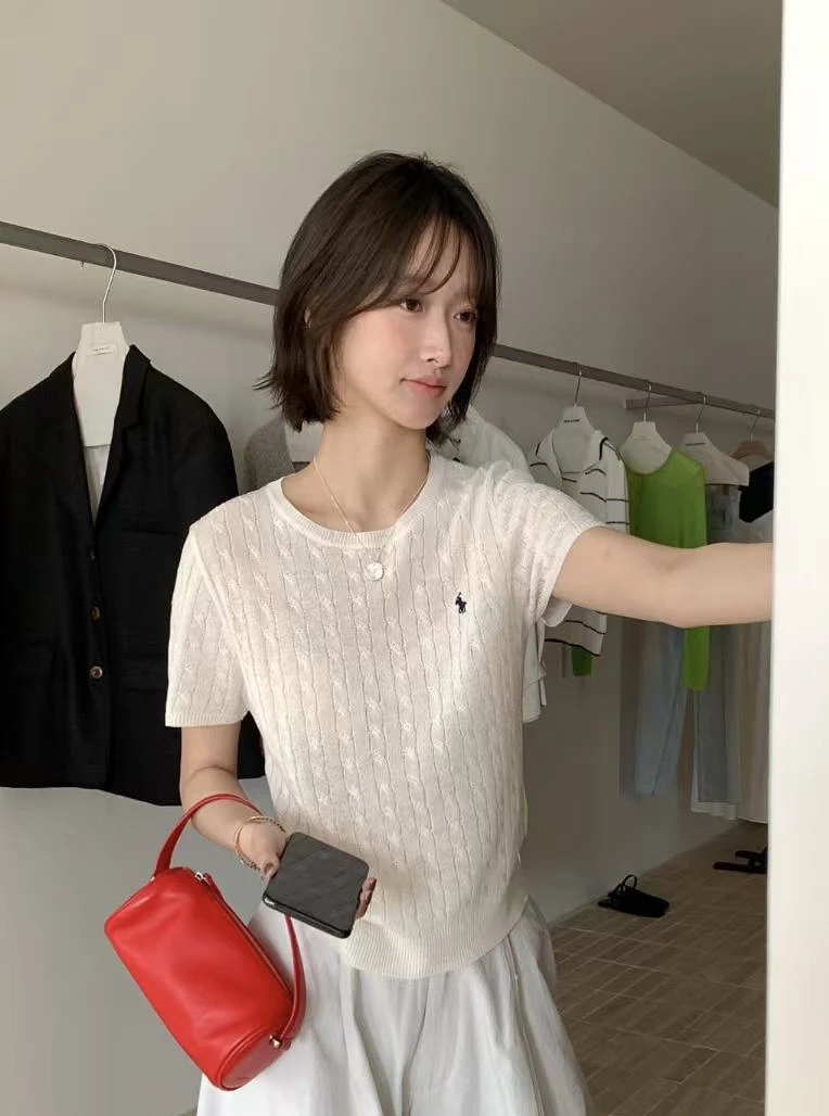 亚麻针织小马短袖
