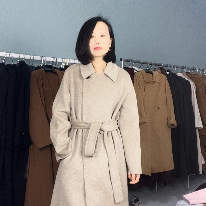 双面呢大衣燕麦色M码