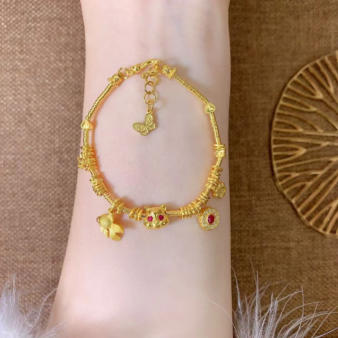 【伟新源】足金999  镶嵌工艺 镶嵌云朵猫咪手链16.75克（附加108）