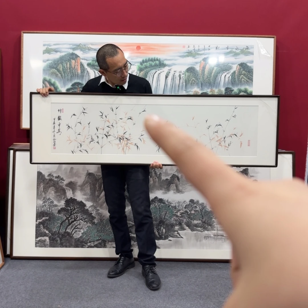 国画带框绘画160/45尺寸
