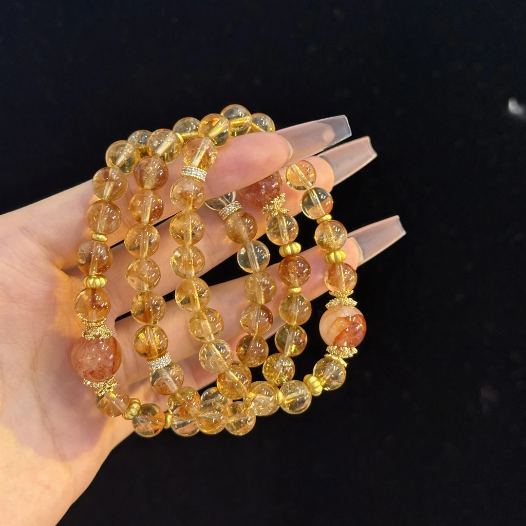 【029黄塔胶花 】天然水晶原创小众设计