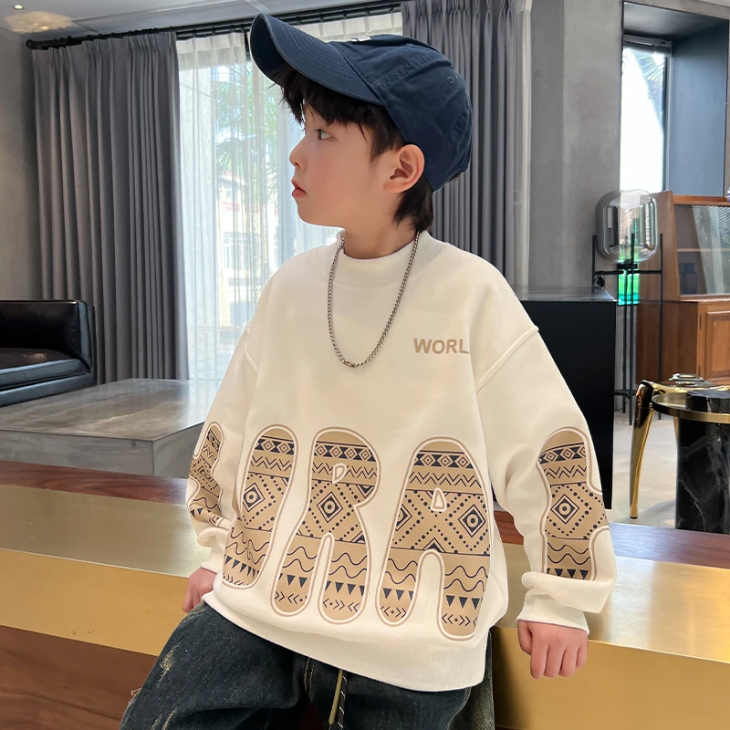 男童春秋款卫衣2025新款儿童装中大童秋季男孩洋气上衣潮流打底衫