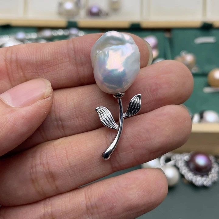 淡水珍珠吊坠(不含链)合金黑*