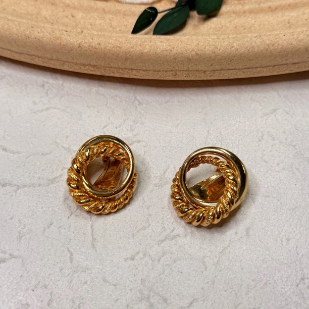 铜合金耳饰 【六六中古】孤品复古耳夹th7099