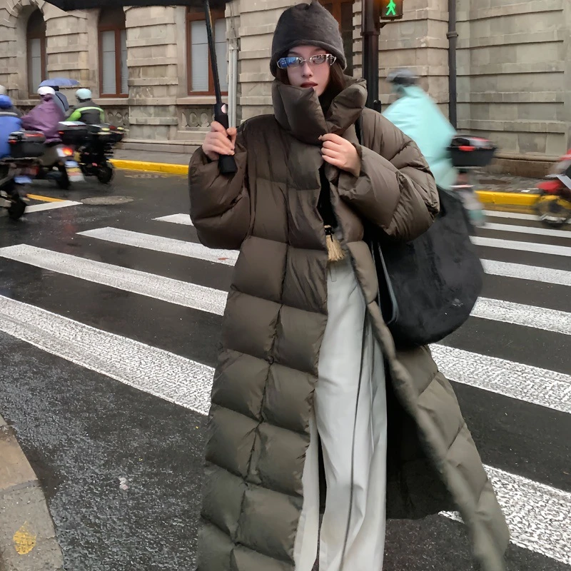 2025年新款冬季立领棉服女时尚宽松小个子中长款加厚保暖棉衣外套