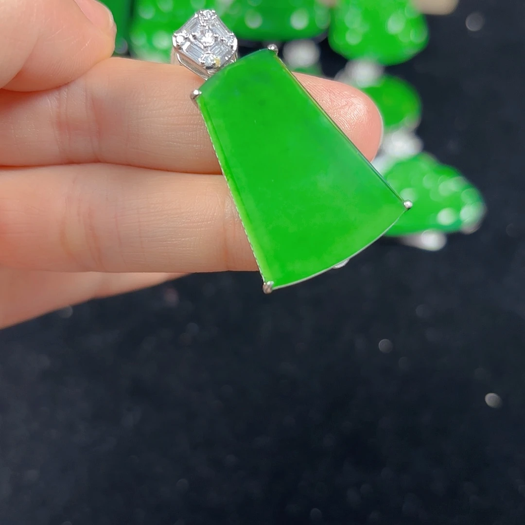 翡翠银S925镶嵌吊坠(不含链)