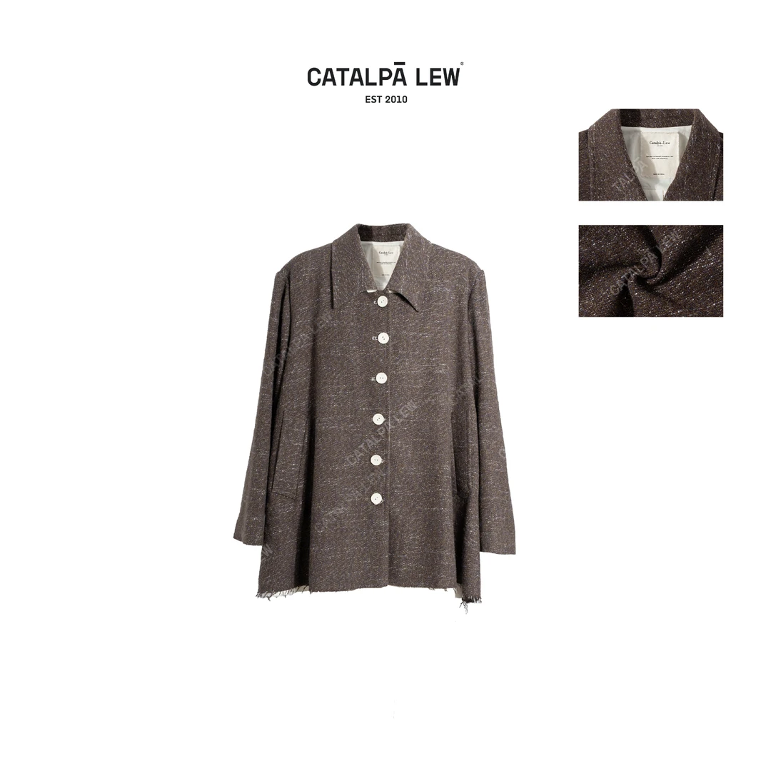 CatalpaLew「秋暮里」墟生美学艺术家系列羊驼毛西装外套#C52650