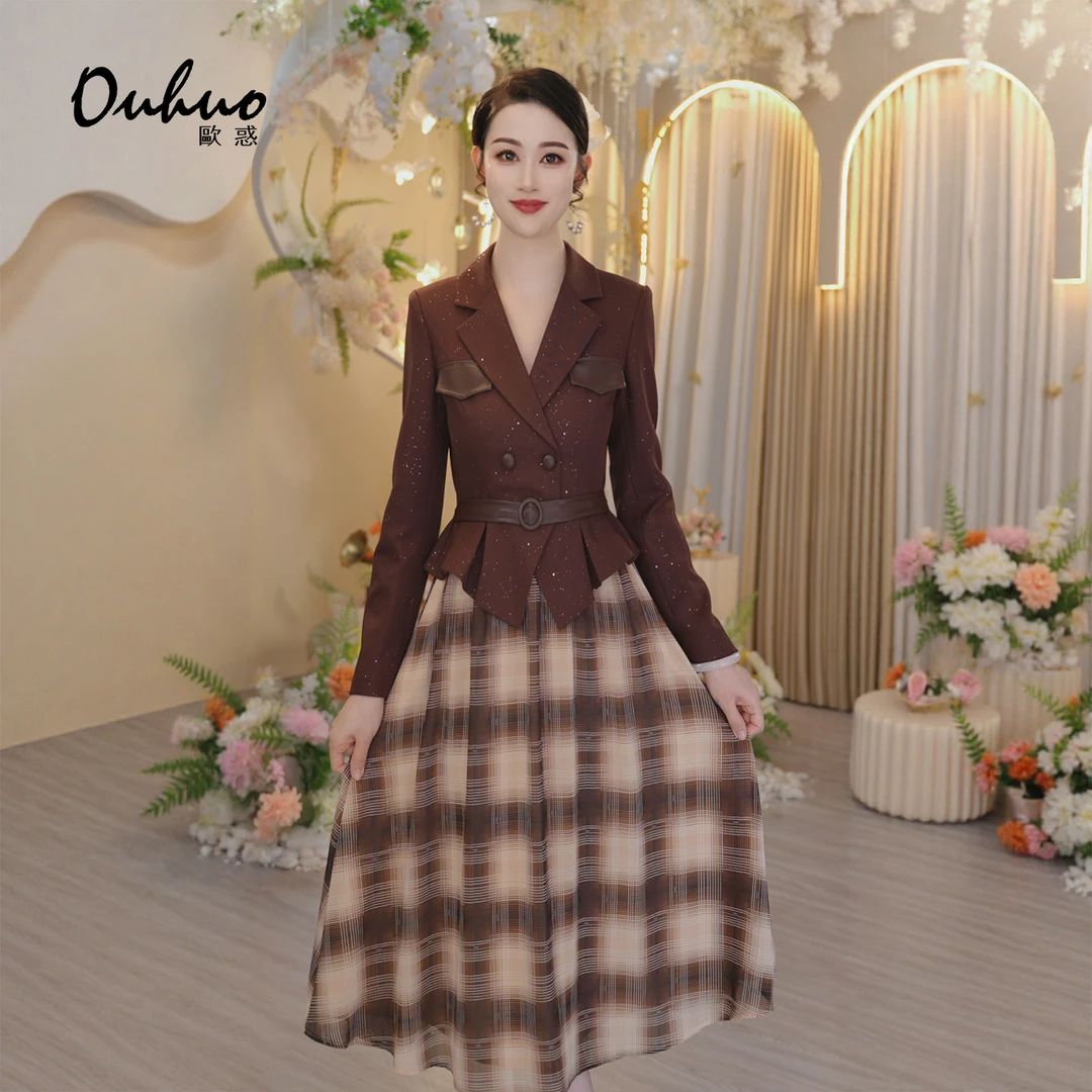 现货【木木定制】2025年秋季新款轻奢优雅通勤复古连衣裙OHDRI08074