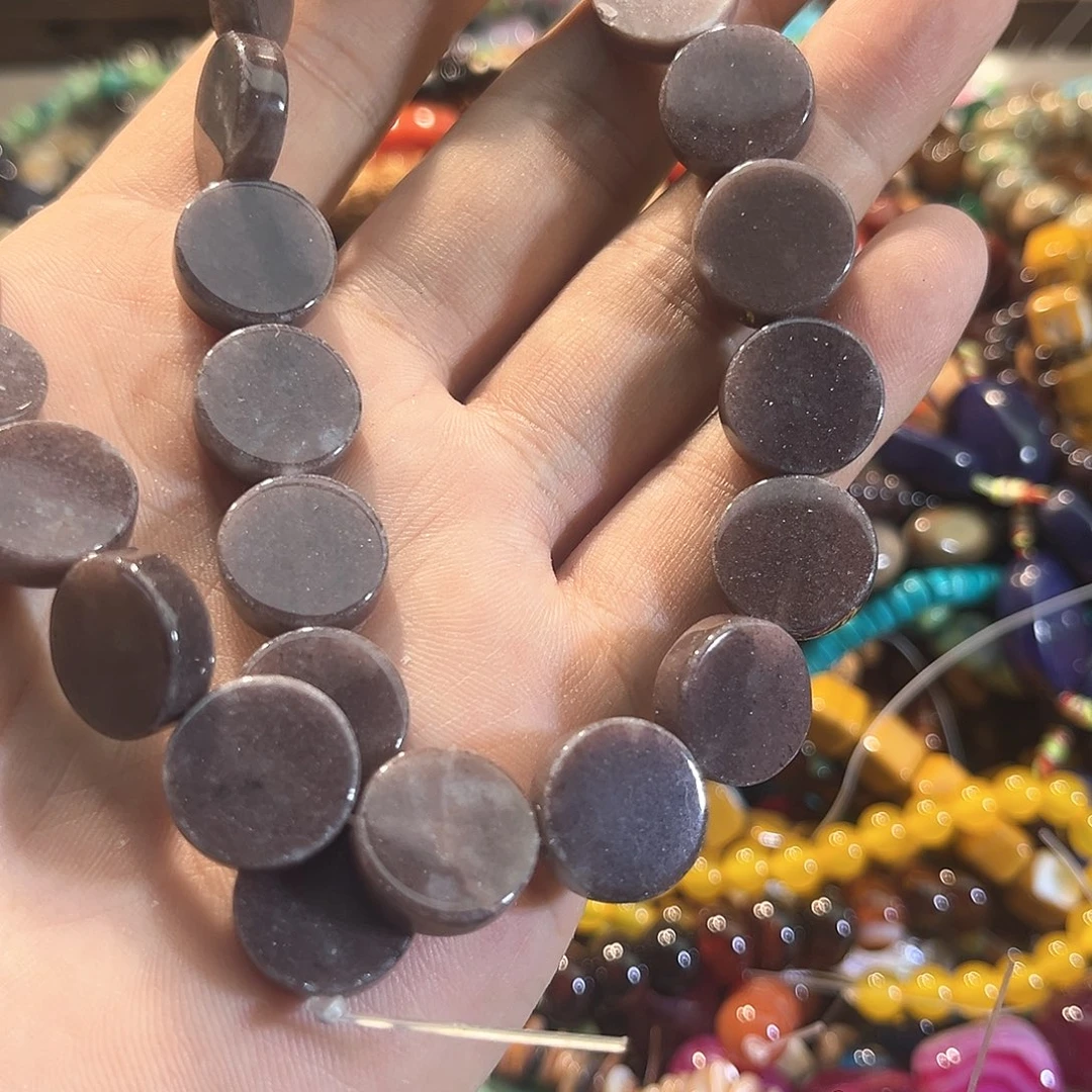 玛瑙/玉髓合金珠宝半成品紫东邻一条16mm