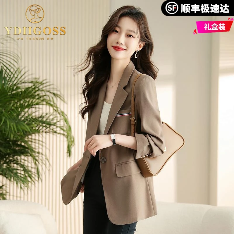 伊蒂格世韩版修身小西装女2025秋季新款时尚百搭气质休闲西服外套