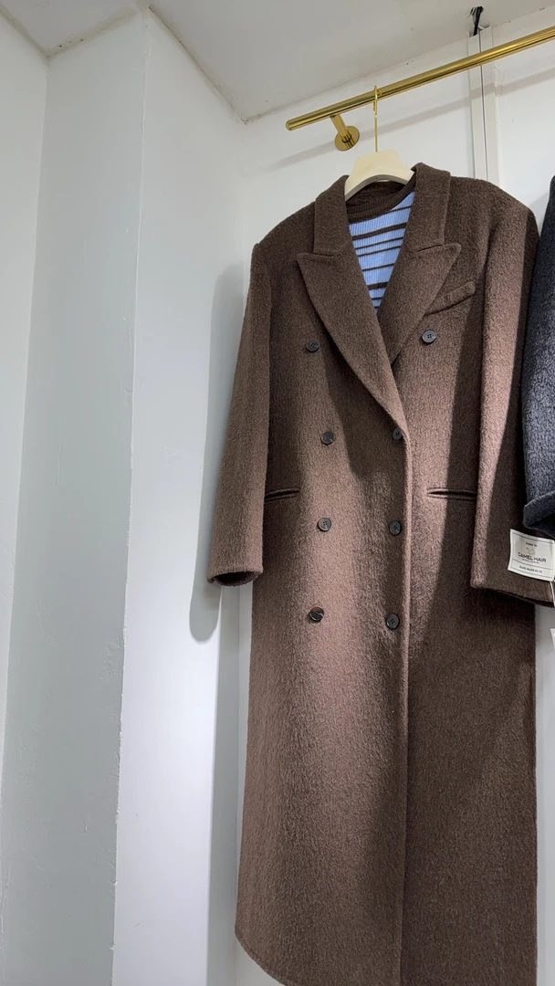 韩版时尚气质宽松百搭双面呢大衣女秋冬