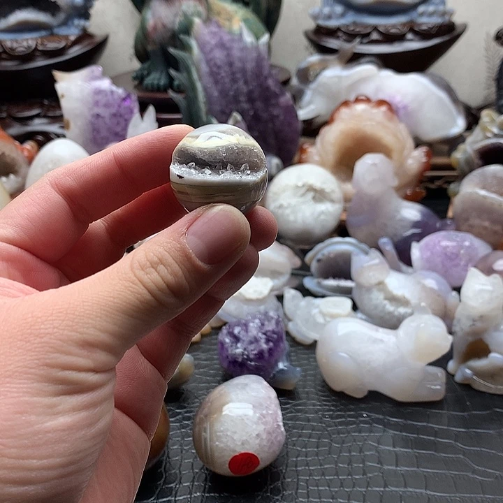 玛瑙/玉髓未镶嵌珠宝奇石天然水晶玛瑙开口笑