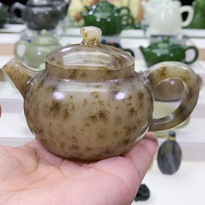 未镶嵌和田玉挂件茶壶160m l