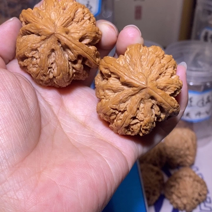 核桃把件蓝*44尺54克粗筋全品