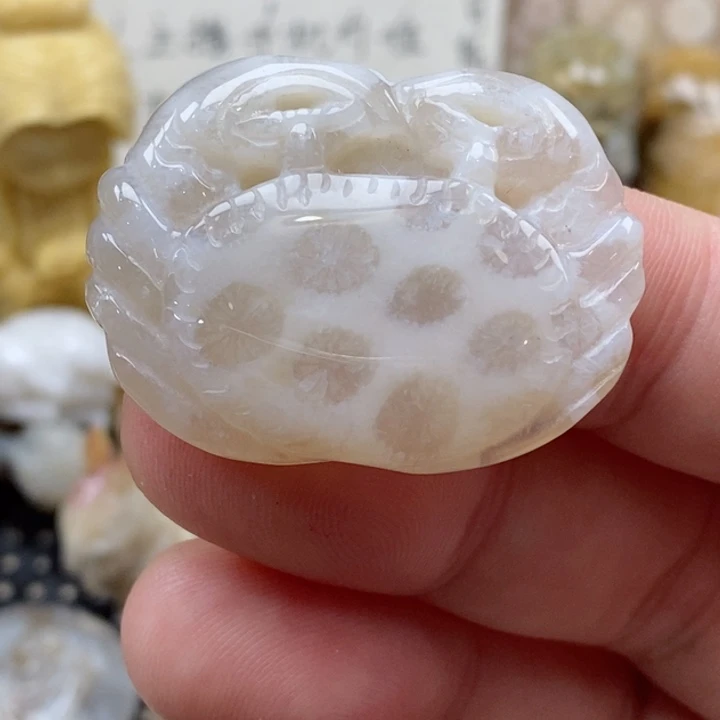 颈饰未镶嵌硅化珊瑚（珊瑚玉）有瑕 小