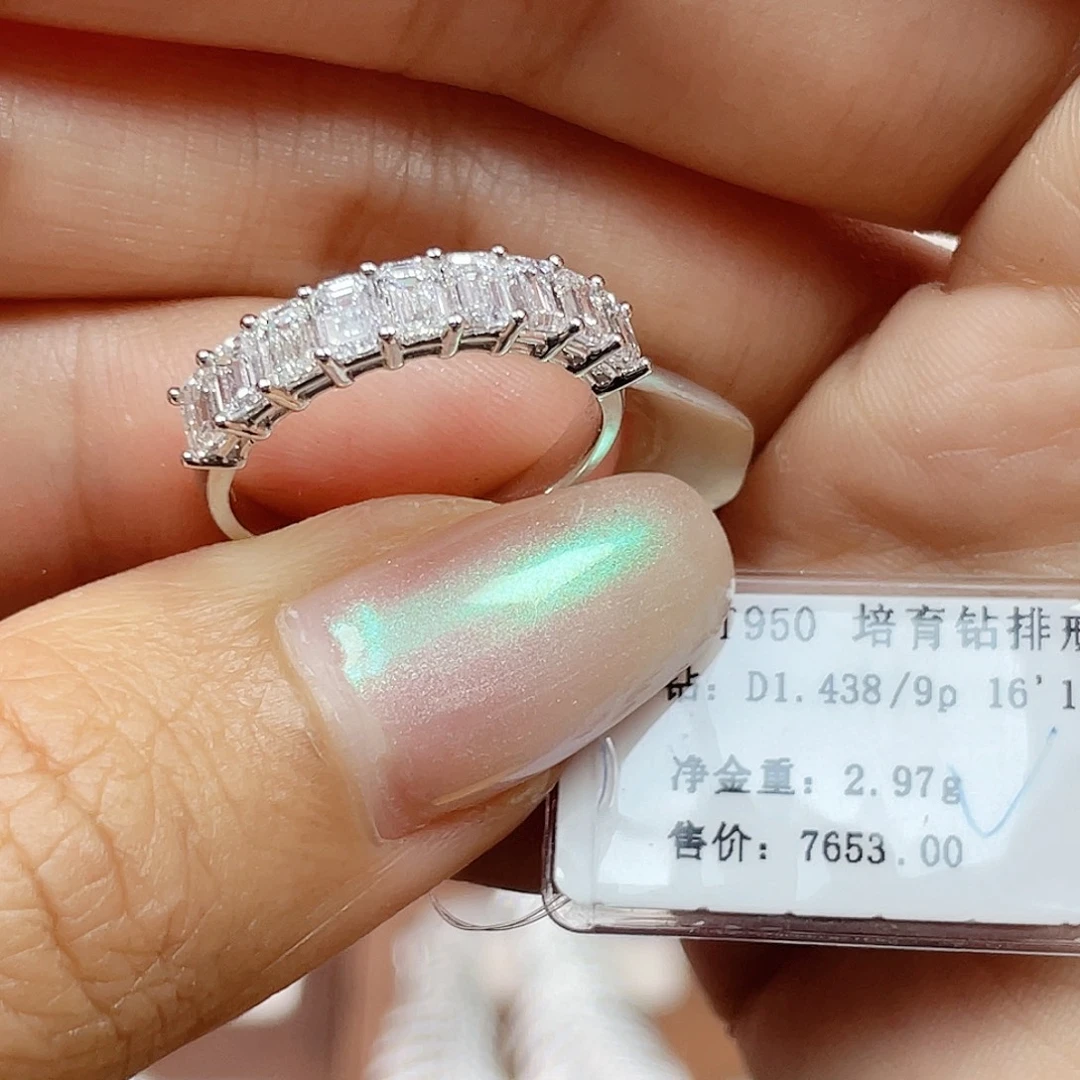 铂Pt950镶嵌实验室培育钻石1.438ct13