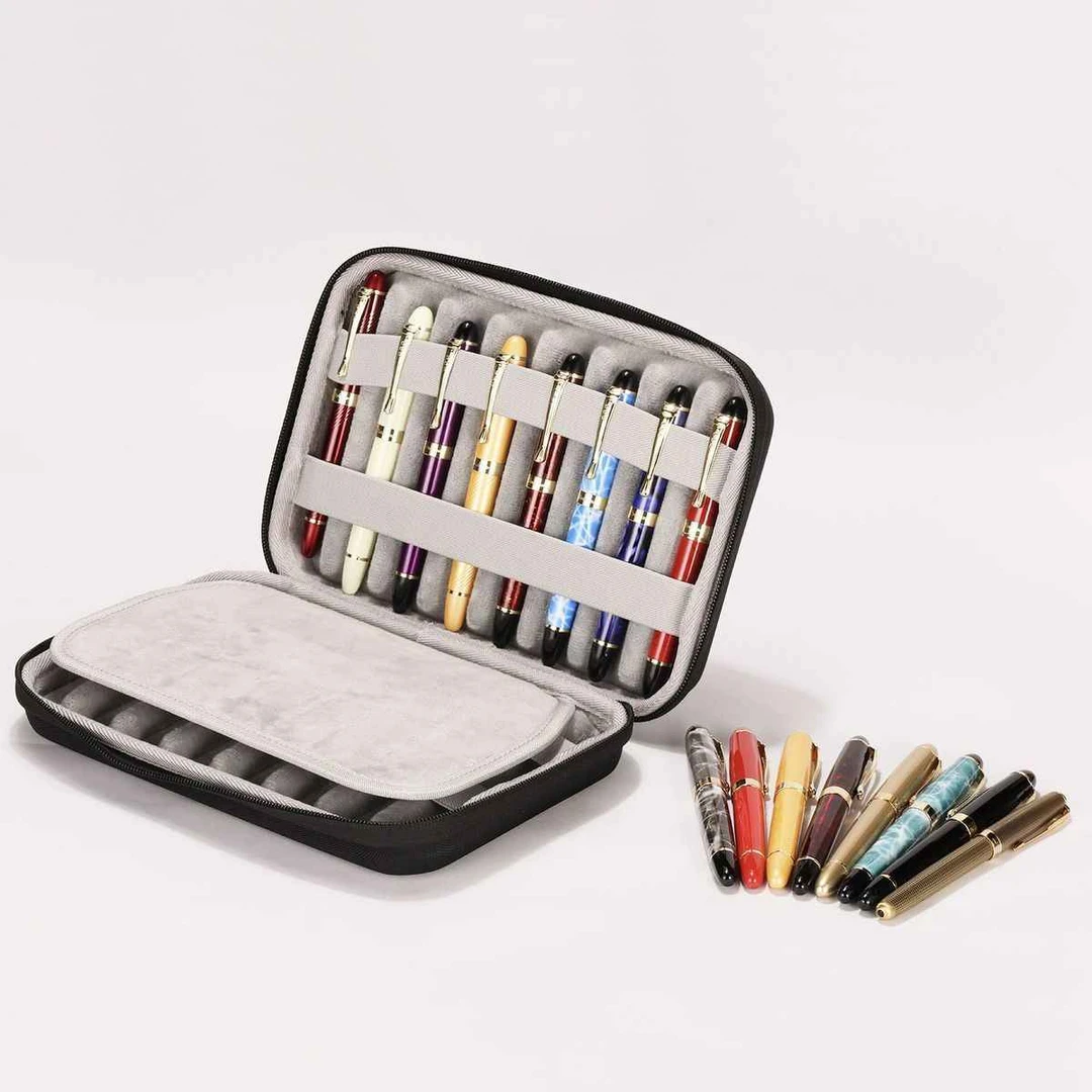 适用公爵百乐写乐白金施耐德永生钢笔袋帘收纳硬壳保护整理包套盒