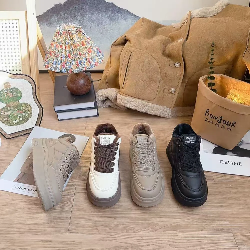 CC10新款系带加绒舒适百搭厚底时尚休闲鞋