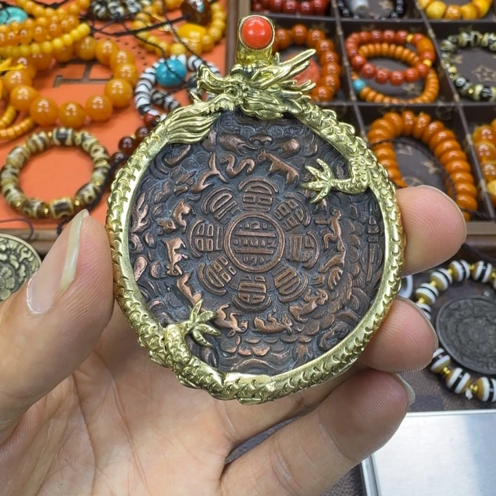 忘***我九宫八卦牌佛牌龙头包边