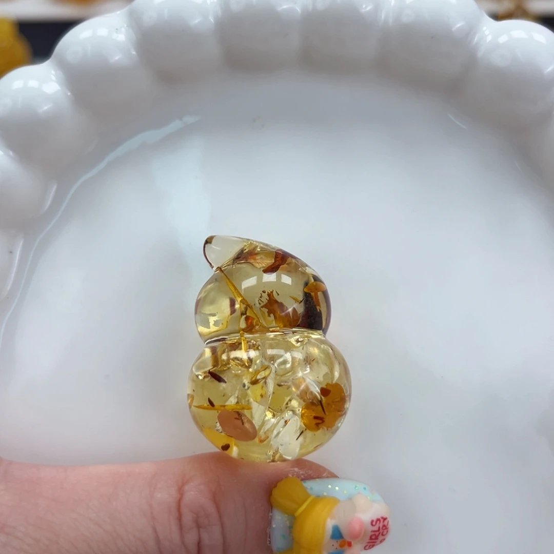 裸石琥珀未镶嵌花珀葫芦