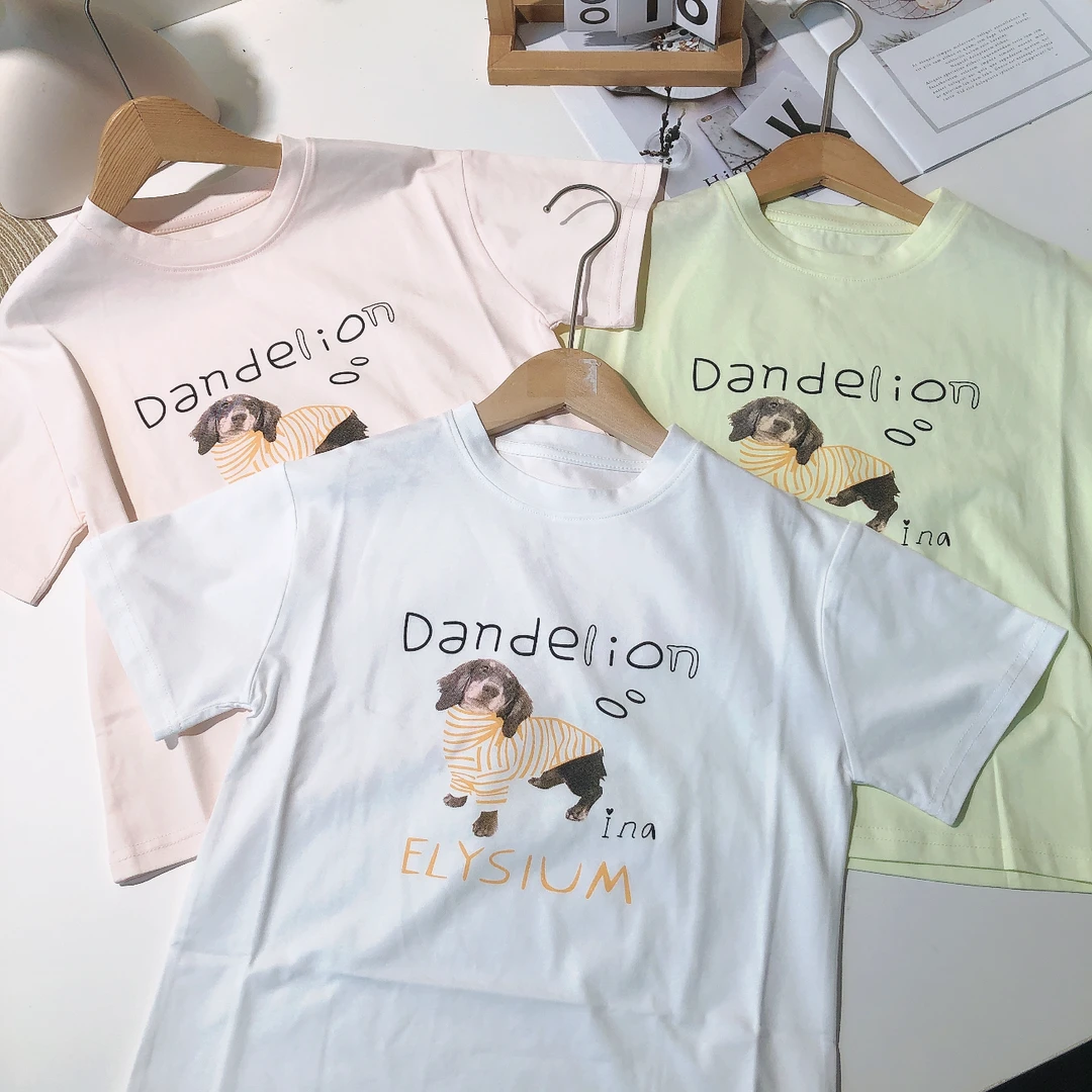 K044柚米儿童小狗短袖T恤68010