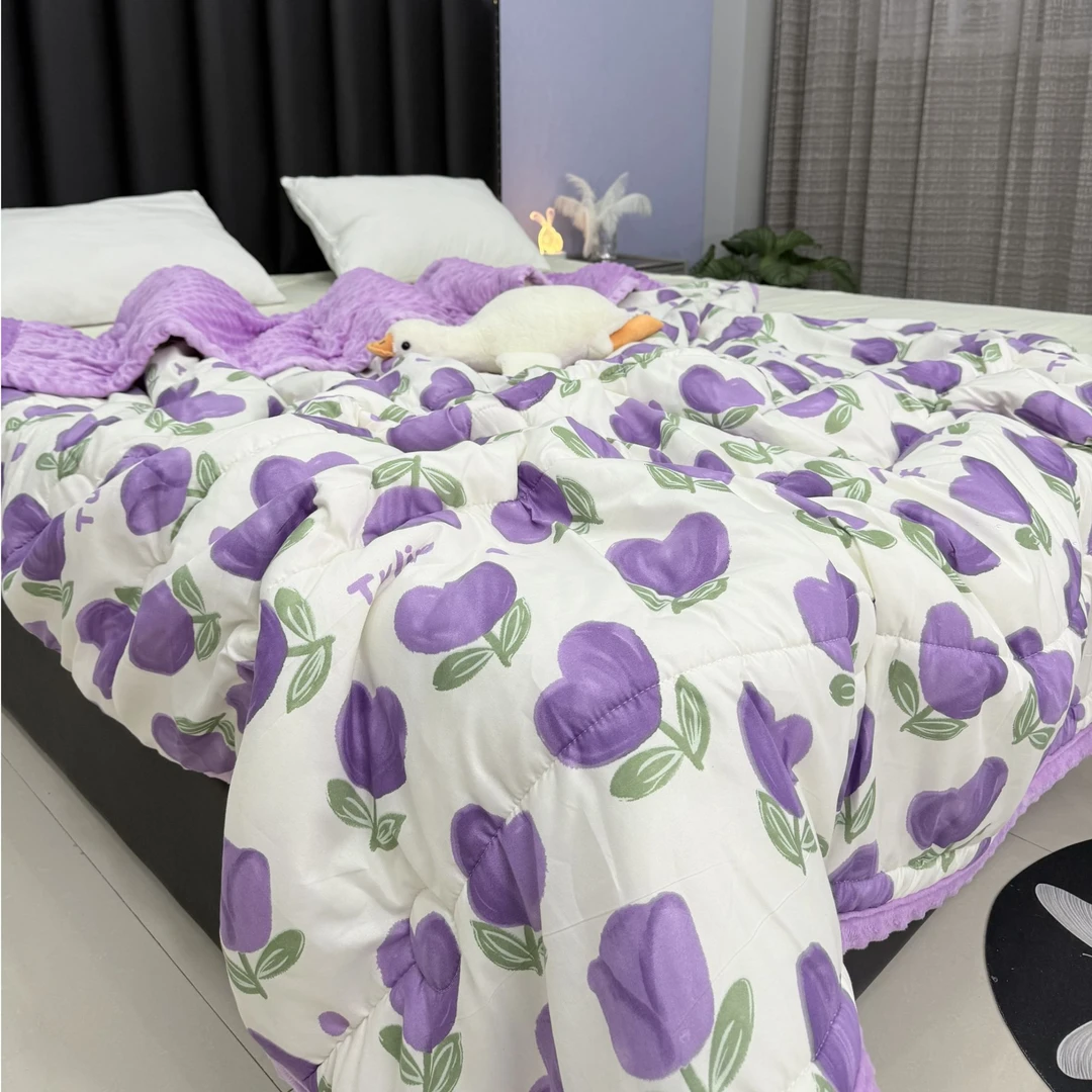 加厚豆豆绒被子保暖纤维被芯单人冬被春秋被绒褥秋冬款