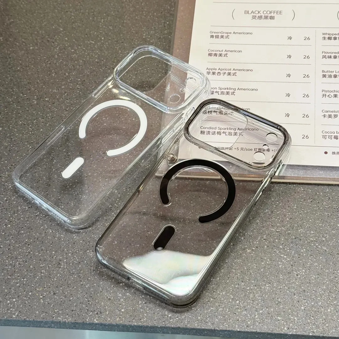 适用苹果17pro简约手机壳iPhone17promax磁吸防摔16pro/15pro透明