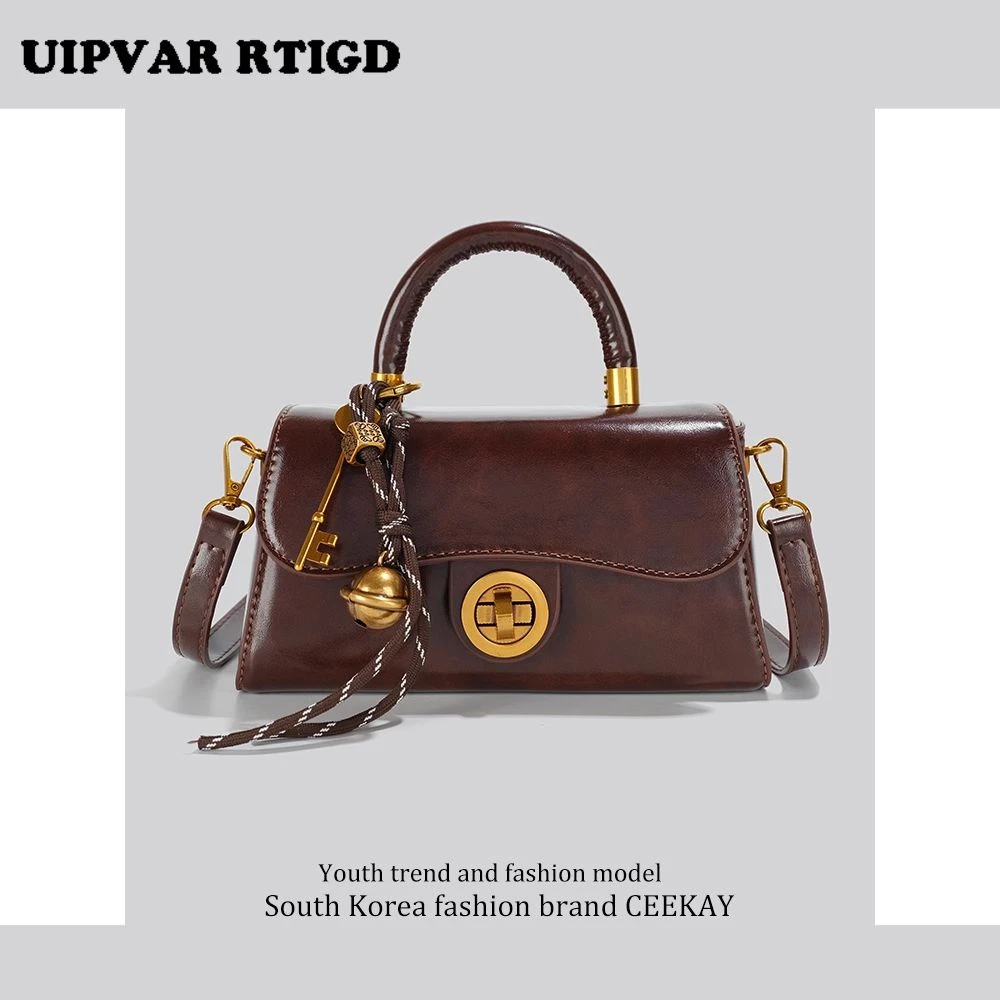 URI小众复古通勤小手提包高级感轻奢包包女2025新款斜挎包