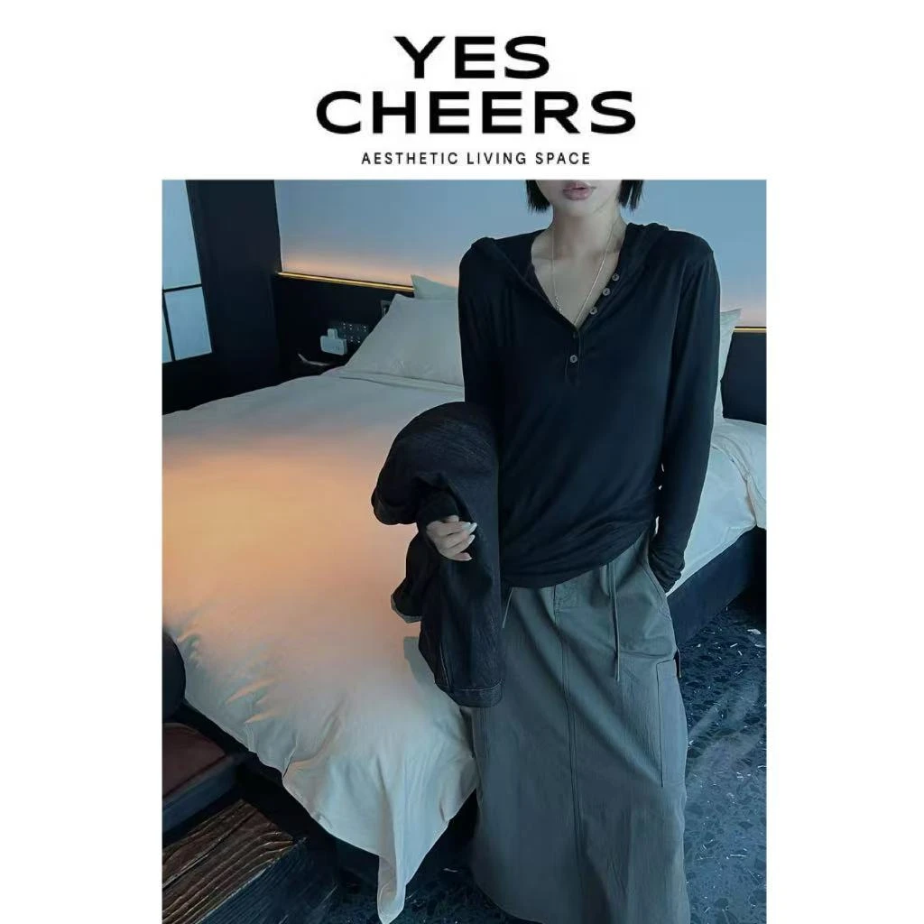 悦是YES CHEERS【零感纸片人】连帽长袖打底 86100