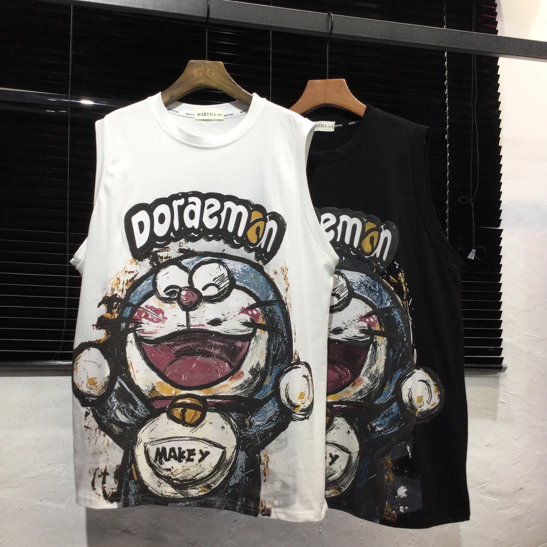 欧货2025新款宽松休闲卡通印花叮当猫背心