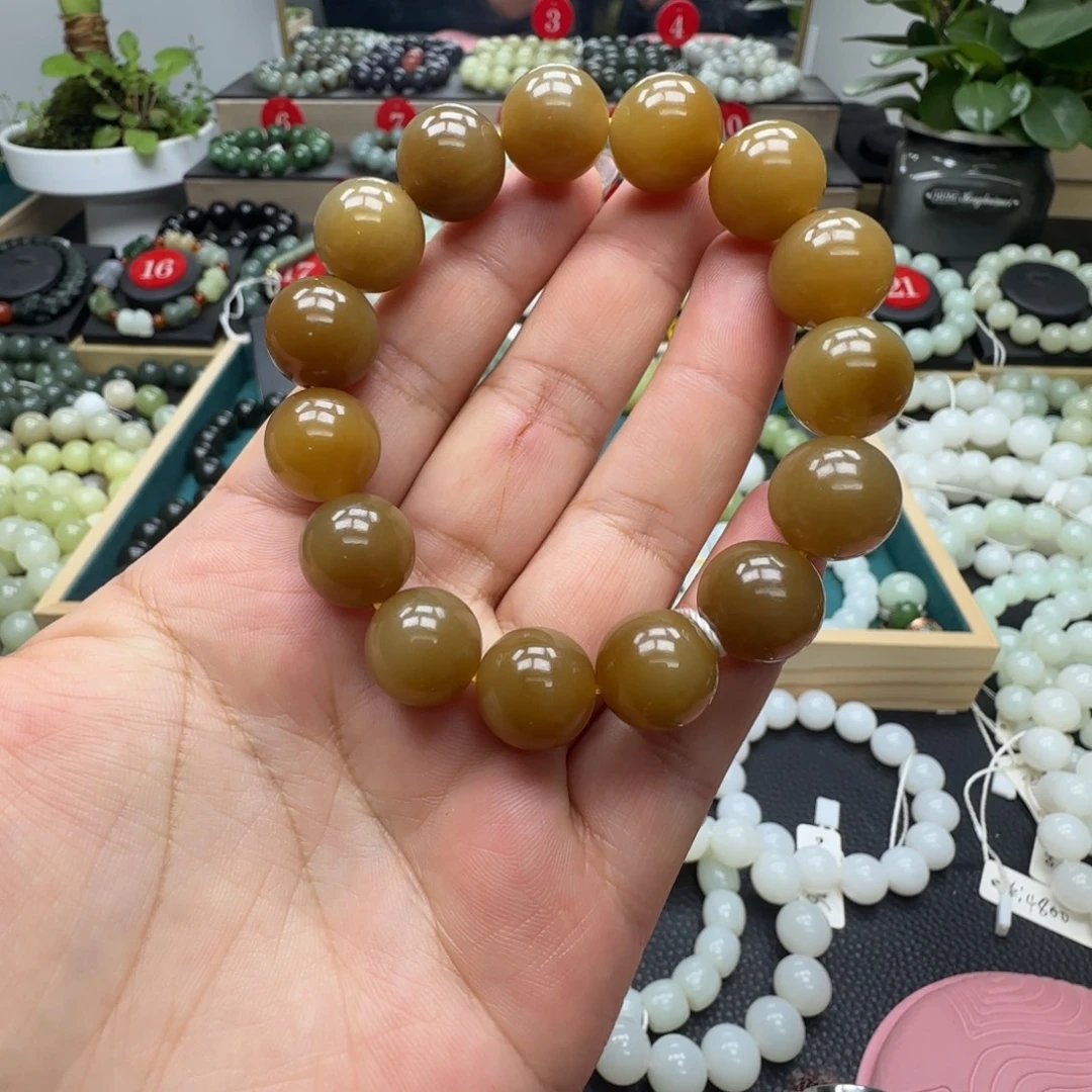 青***风和田玉未镶嵌手链14