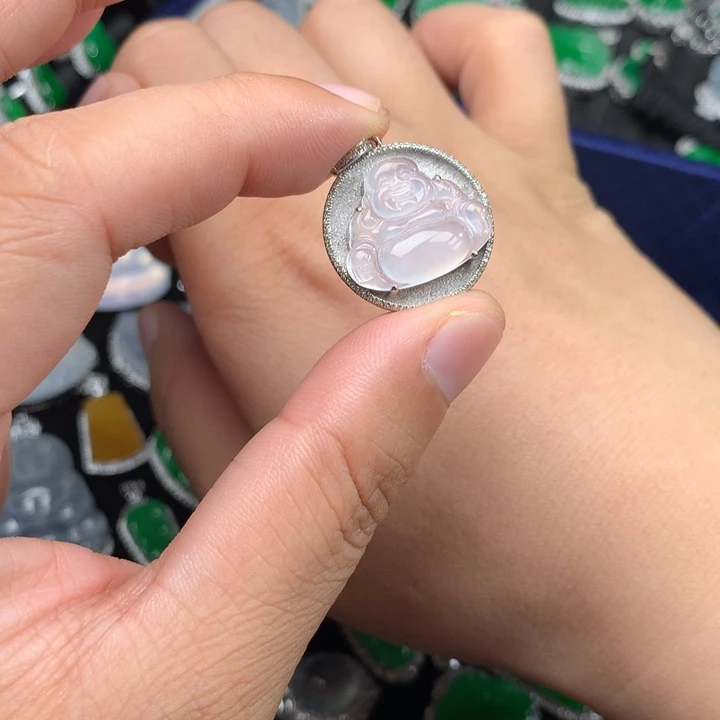 翡翠18K金镶嵌吊坠(不含链)48小时鉴赏期