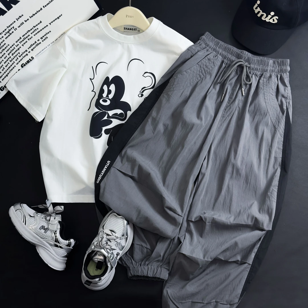 BK8625儿童拼色冲锋速干裤休闲男童韩版运动中大童春季新款潮童