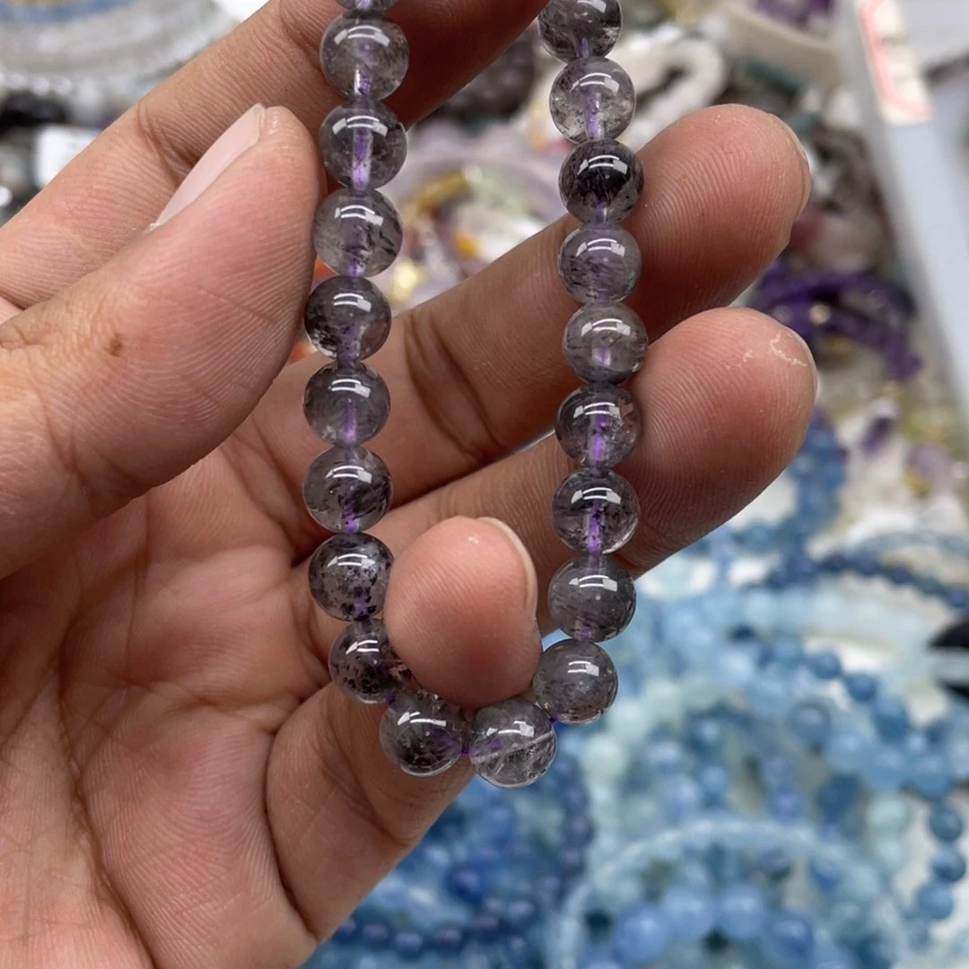 烟晶手链银S925镶嵌