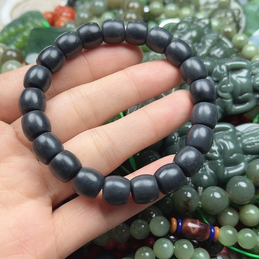 和田玉（墨玉）未镶嵌手串
