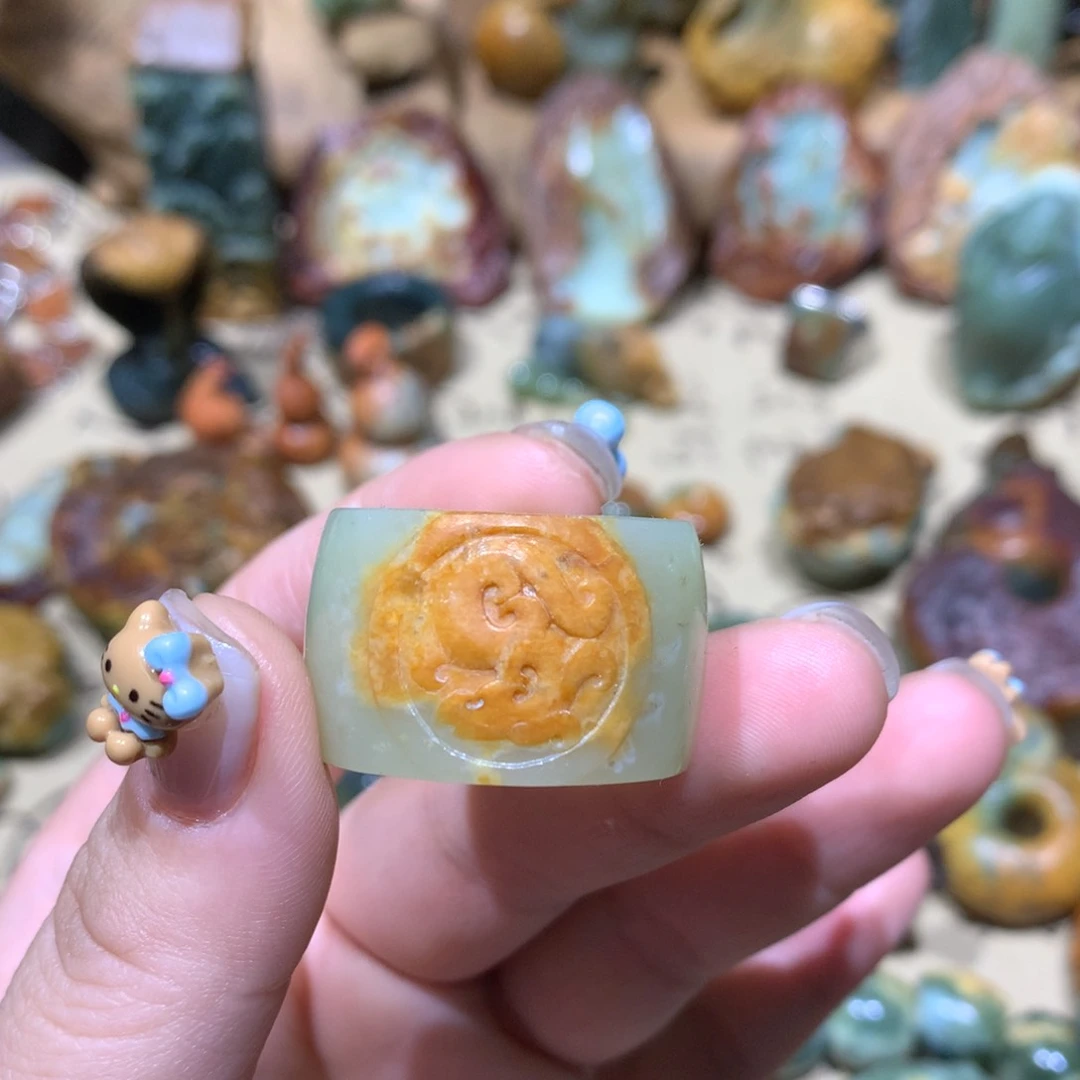 岫岩河磨玉（透闪石质玉）戒指未镶嵌早****好