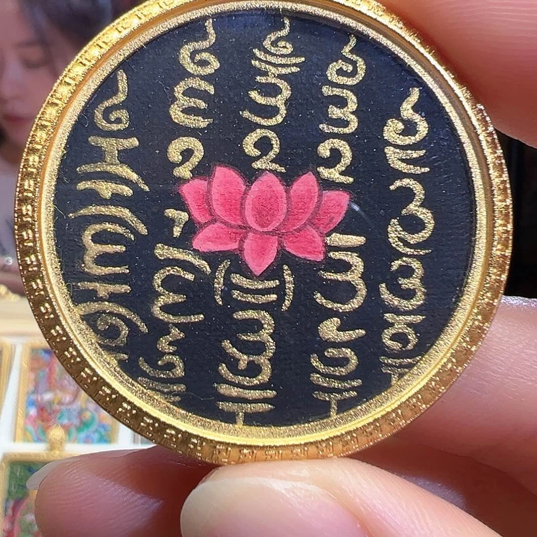 吊坠手绘唐卡五条经文