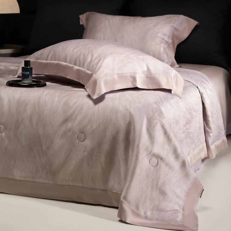 轻奢夏季莱赛尔天丝夏凉被四件套冰丝凉感裸睡床笠款可机洗空调被