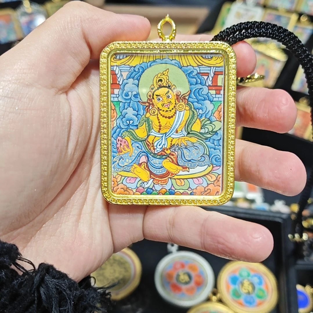 吊坠是*！纯手绘黄c唐卡