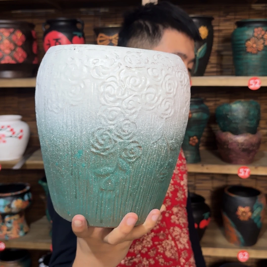 带孔高端浮雕花盆炸炸炸
