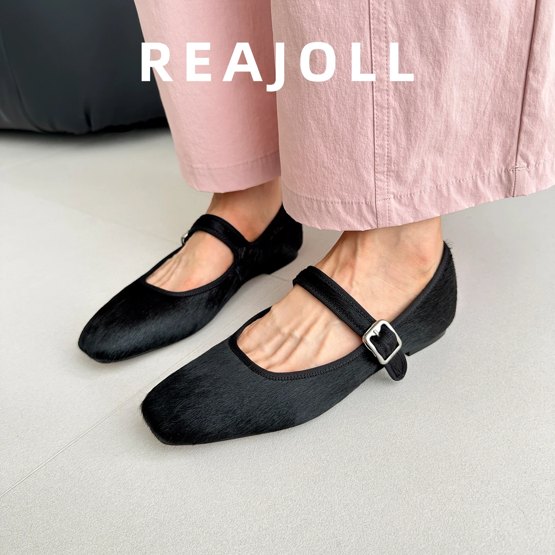 单鞋女鞋新款2025爆款时尚气质法式网红马毛平底配裙子的玛丽珍鞋