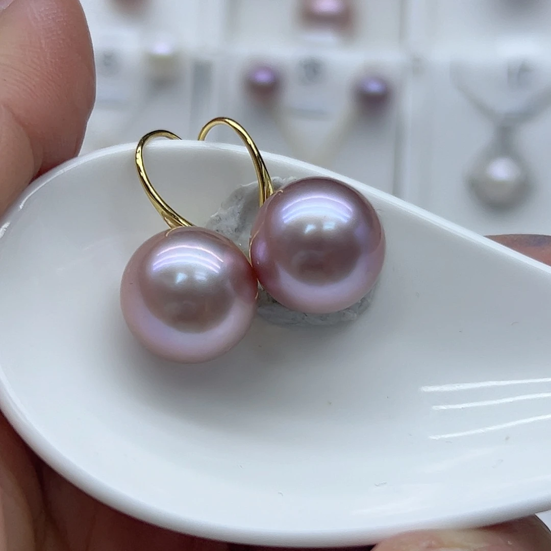 淡水珍珠耳饰银S925镶嵌筝**苑银耳勾高跟鞋