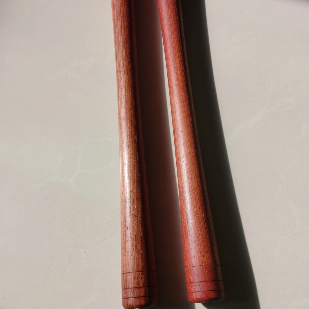 奥氏黄檀白酸枝鼓锤一对，精抛细磨无漆，上保养蜂蜡