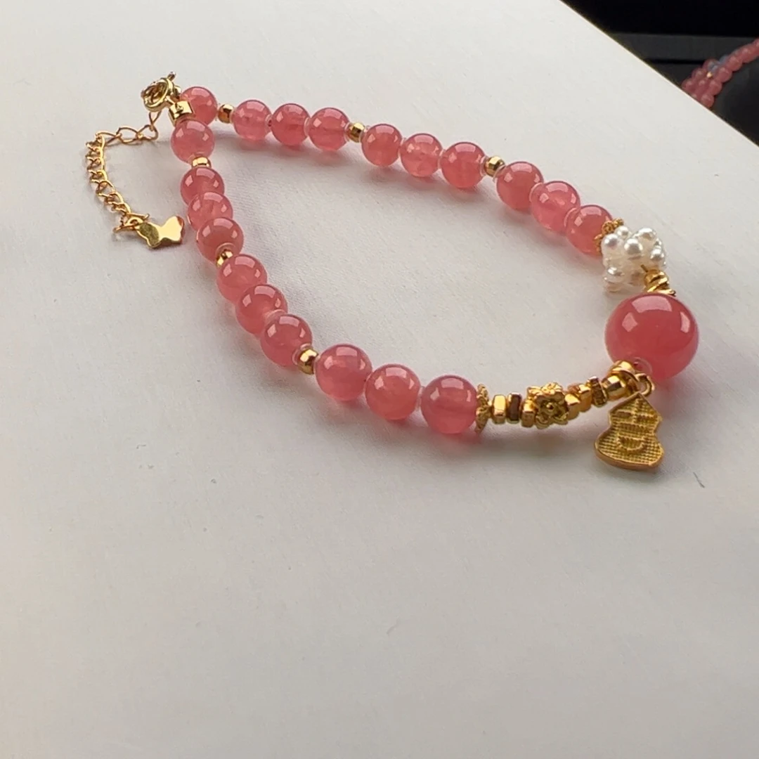 未镶嵌菱锰矿（红纹石）手串