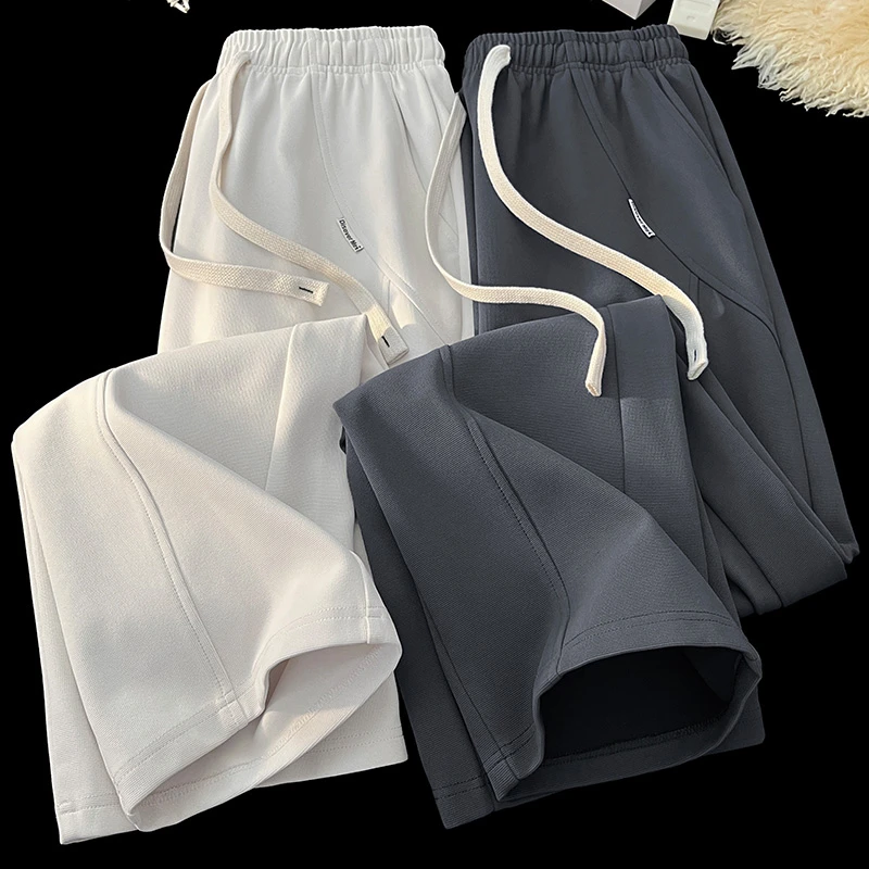 玛斯柏美式裤子男士春秋季斜切痞帅潮牌男生垂感休闲宽松直筒卫裤