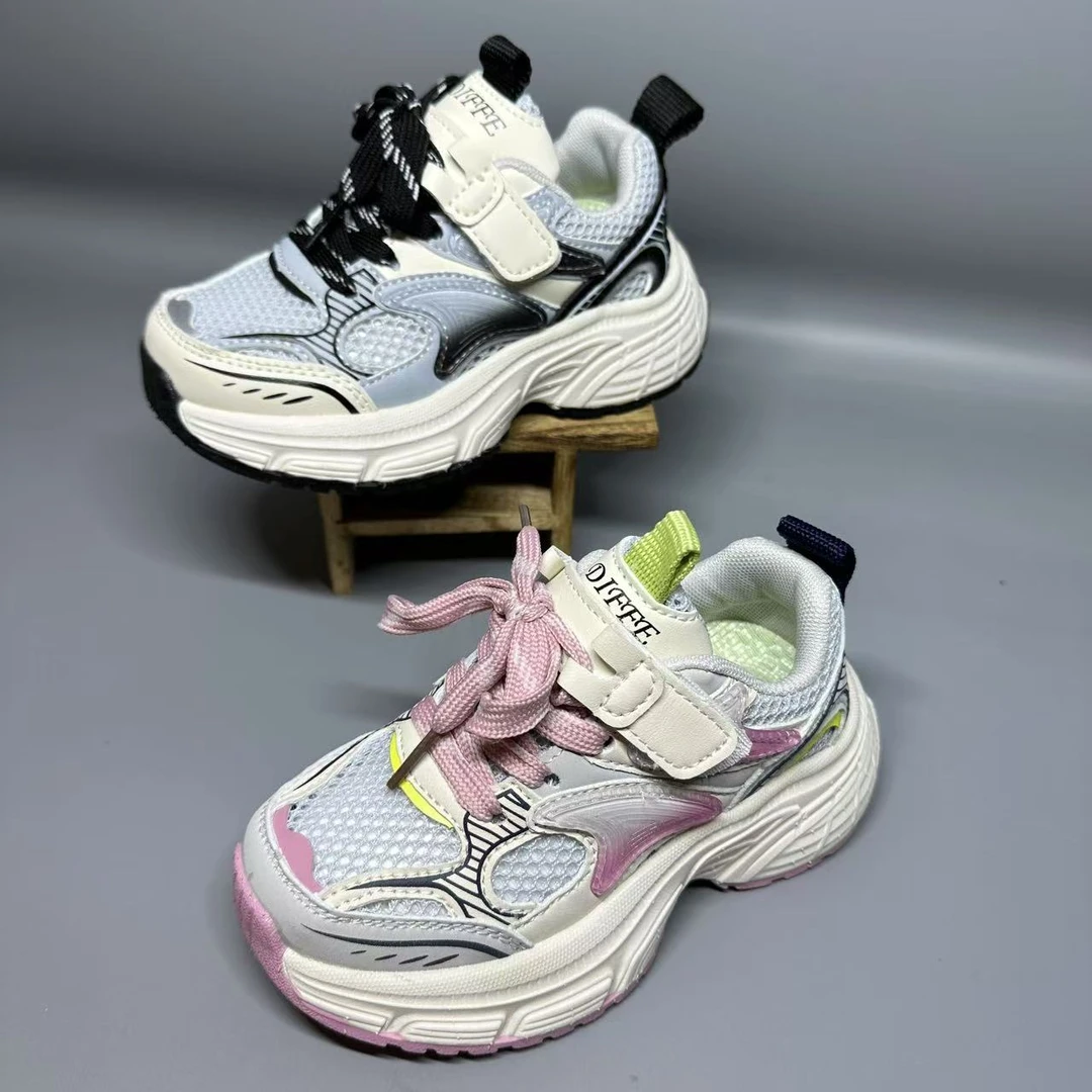 2502儿童单透网魔术贴童鞋休闲鞋百搭时尚男童女童运动鞋27-37