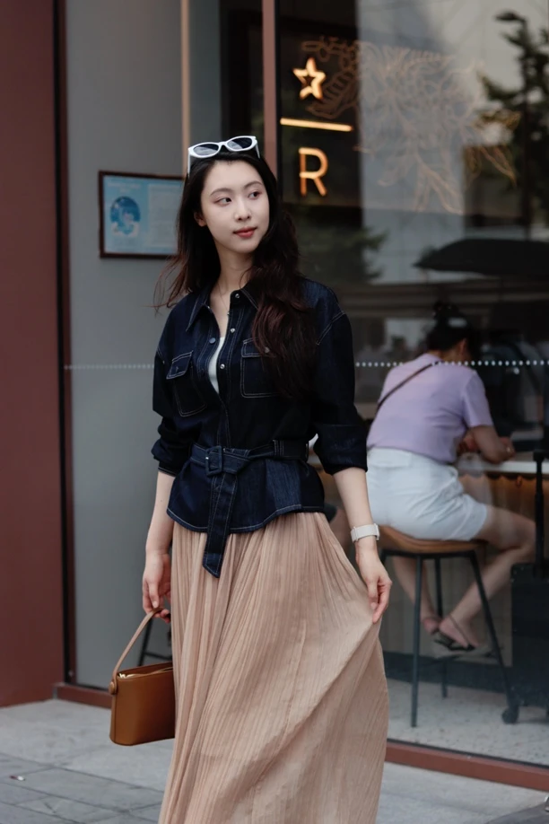 C.crlu可路莎 牛仔系腰带衬衣 25秋新款