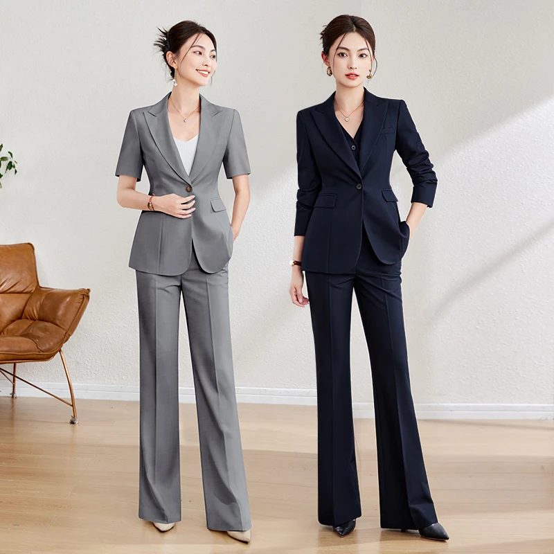 芭妃娅高端职业西装套装女小个子高级感洋气工作服气质主持人正装