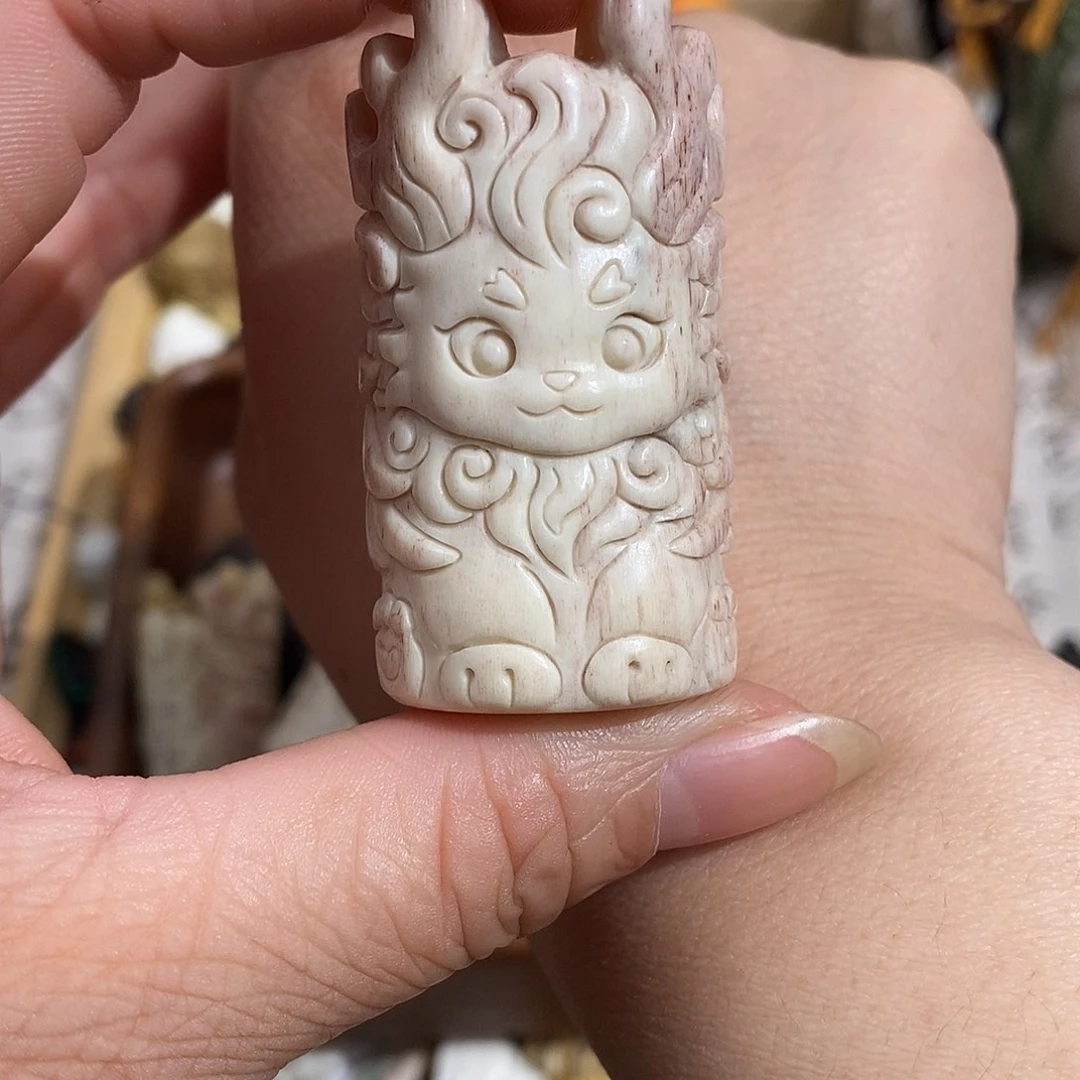 鹿骨把件16号白泽福利不退换